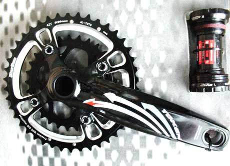 XC MTB DOUBLE INTEGRATED CRANKSET silver - Click Image to Close