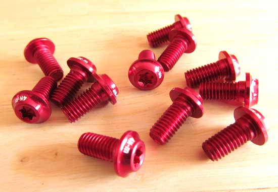ALLOY ROTOR BOLT SET red - Click Image to Close