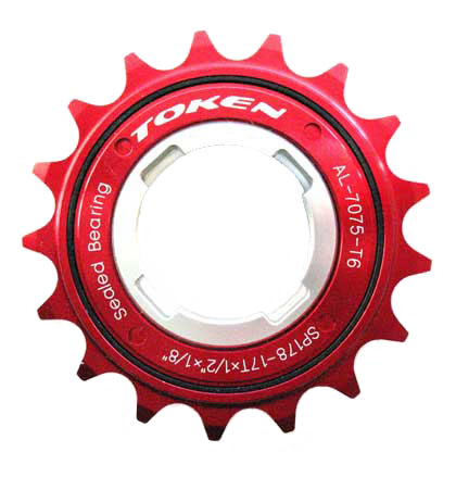 SINGLE SPEED FREEWHEEL red 17T - Click Image to Close