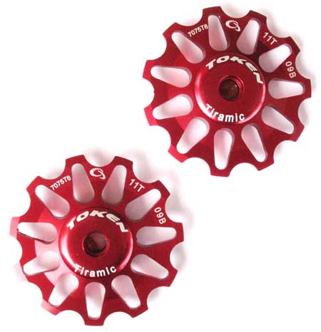 REAR DERAILLEUR PULLEY SET red S - Click Image to Close