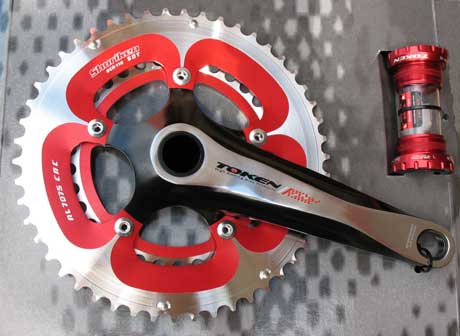 ALLOY CRANKSET 53/39 red/silver - Click Image to Close