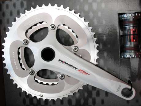 WHITE ALLOY CRANKSET 50/34 grey/silver - Click Image to Close