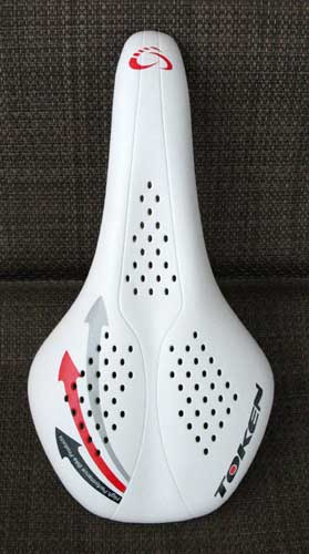 PURE LEATHER MTB SADDLE white - Click Image to Close