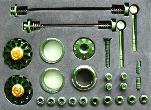 MTB CUSTOM PARTS KIT green