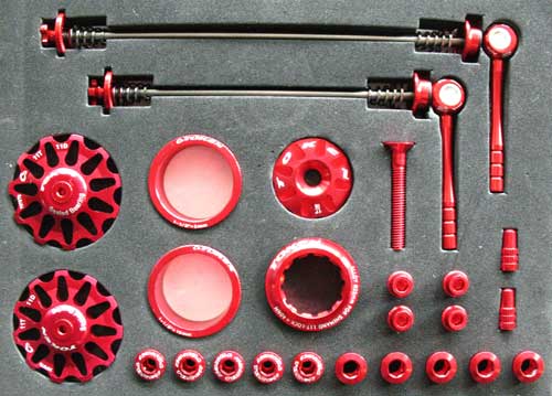 MTB CUSTOM PARTS KIT red