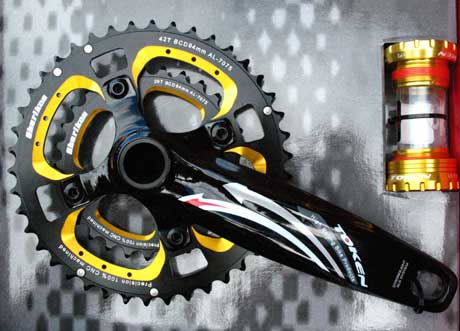 XC MTB DOUBLE INTEGRATED CRANKSET gold - Click Image to Close