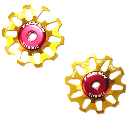 REAR DERAILLEUR PULLEY SET gold C - Click Image to Close